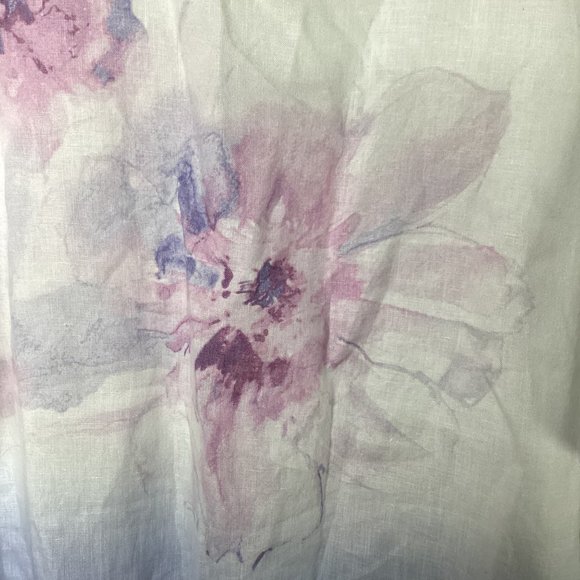 J. Jill Pure Jill Linen Watercolor Flower Floral Flowy Shirt - Size X-Small - Picture 3 of 6
